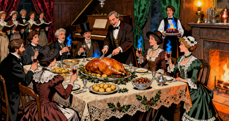 Un dîner de chants de Noël