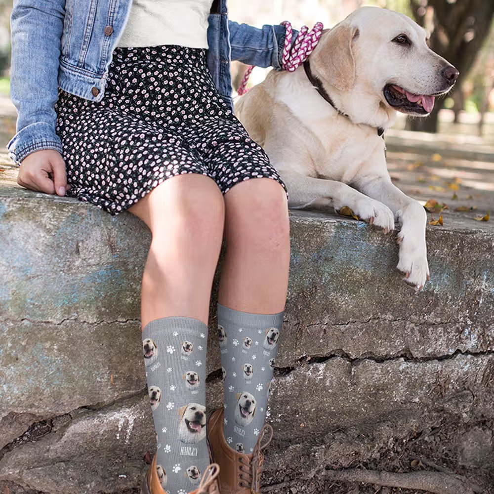 les chaussettes personnalisées avec photo de chien