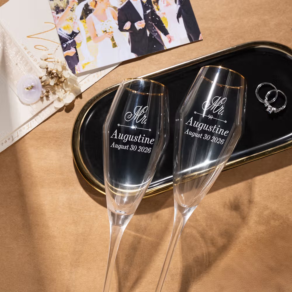 personnaliser les verres à champagne sur Callie