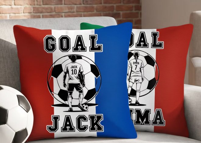 Nom, numéro et couleurs d’équipe : le coussin personnalisé qui fait vibrer les fans de football