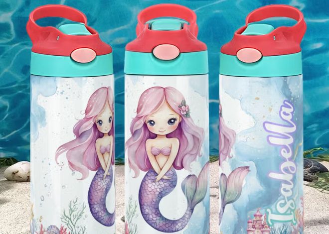 Gourde personnalisée pour fille : une bouteille sirène amusante pour l’école et le quotidien