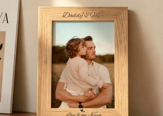 Célébrez sa première fête des pères : le cadre photo en bois personnalisé pour nouveau papa