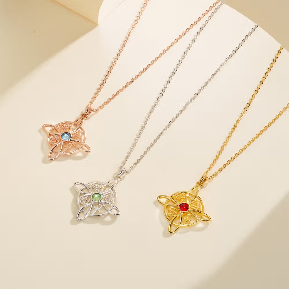 Collier Nœud de Sorcière : le bijou mystique personnalisé avec pierre de lune ou de naissance