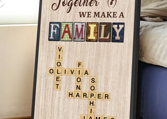 Poster de mots croisés familial personnalisé : la décoration murale chaleureuse et créative