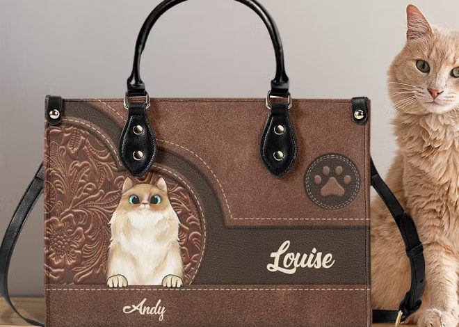 Sac à main en cuir PU personnalisé avec chats : l’accessoire tendance et touchant pour toutes les amoureuses des félins