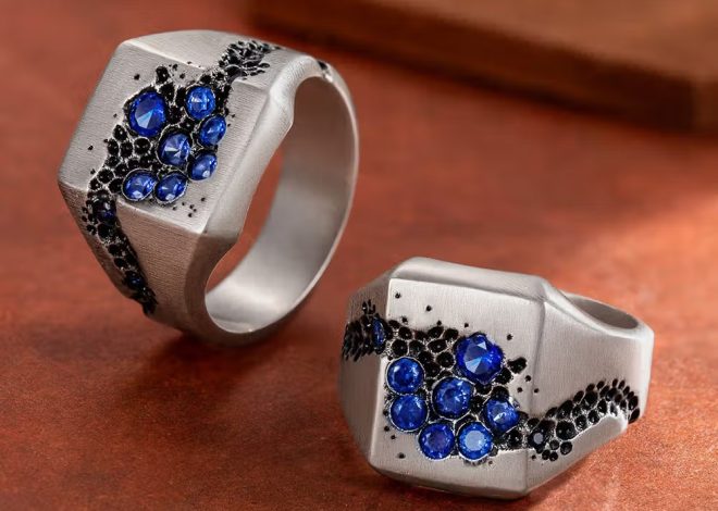 Chevalier Saphir Bleu Personnalisée : Le Cadeau d’Élégance pour Homme