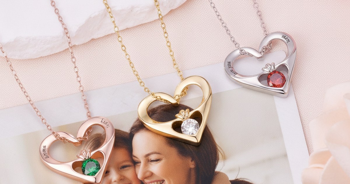 Collier Cœur Pierre de Naissance Personnalisé : Le Bijou d’Amour pour Maman