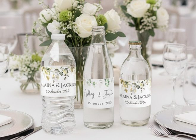Étiquettes de Bouteille d’Eau Personnalisées Mariage : L’Atout Déco Élégant et Rafraîchissant