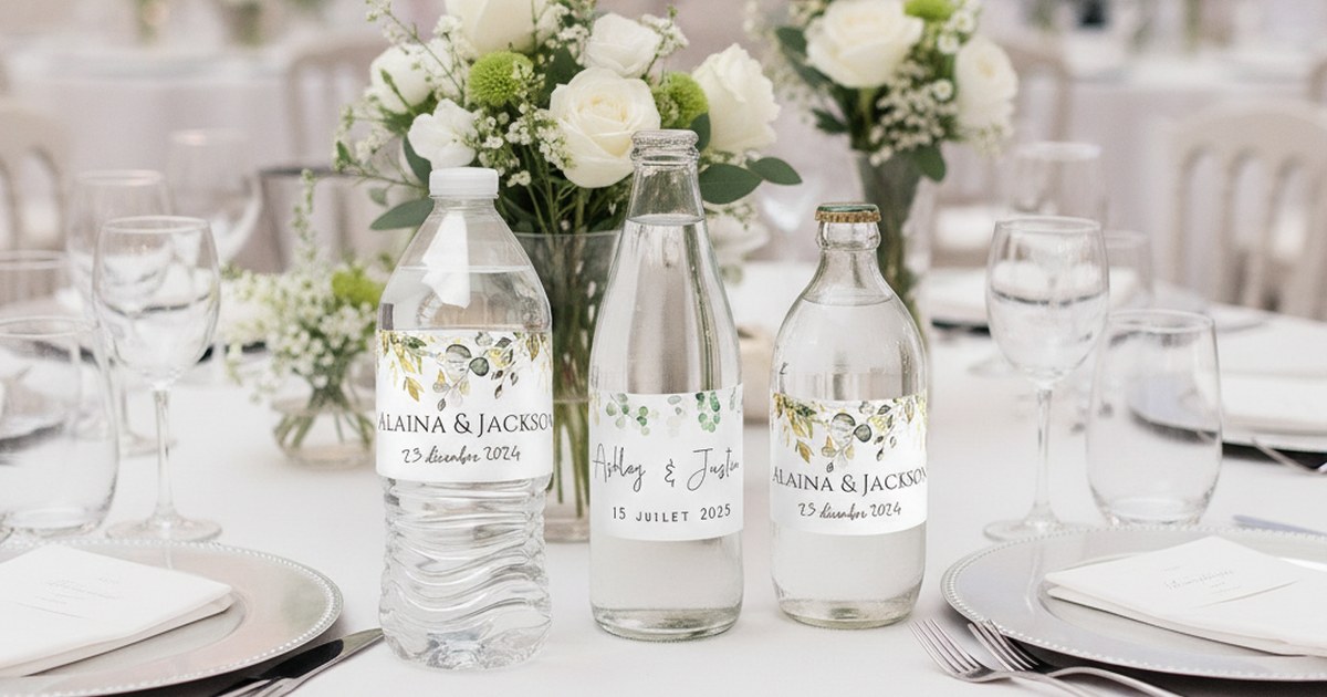 Étiquettes de Bouteille d’Eau Personnalisées Mariage : L’Atout Déco Élégant et Rafraîchissant