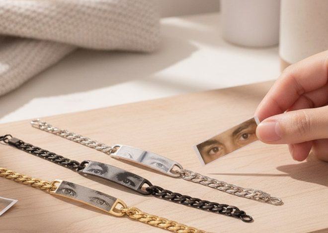 Bracelet Réglable Personnalisé avec Photo d’Yeux : Regard Amoureux à Porter