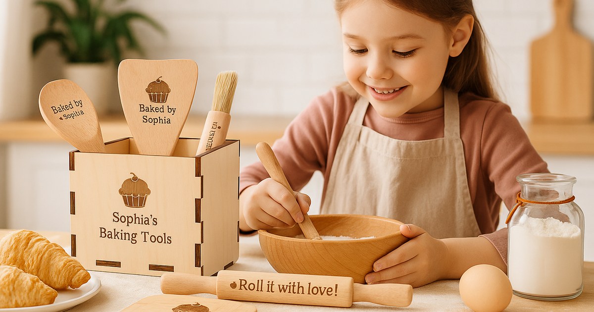 Set de Pâtisserie pour Enfants Personnalisé en Bois : Le Cadeau Créatif et Ludique