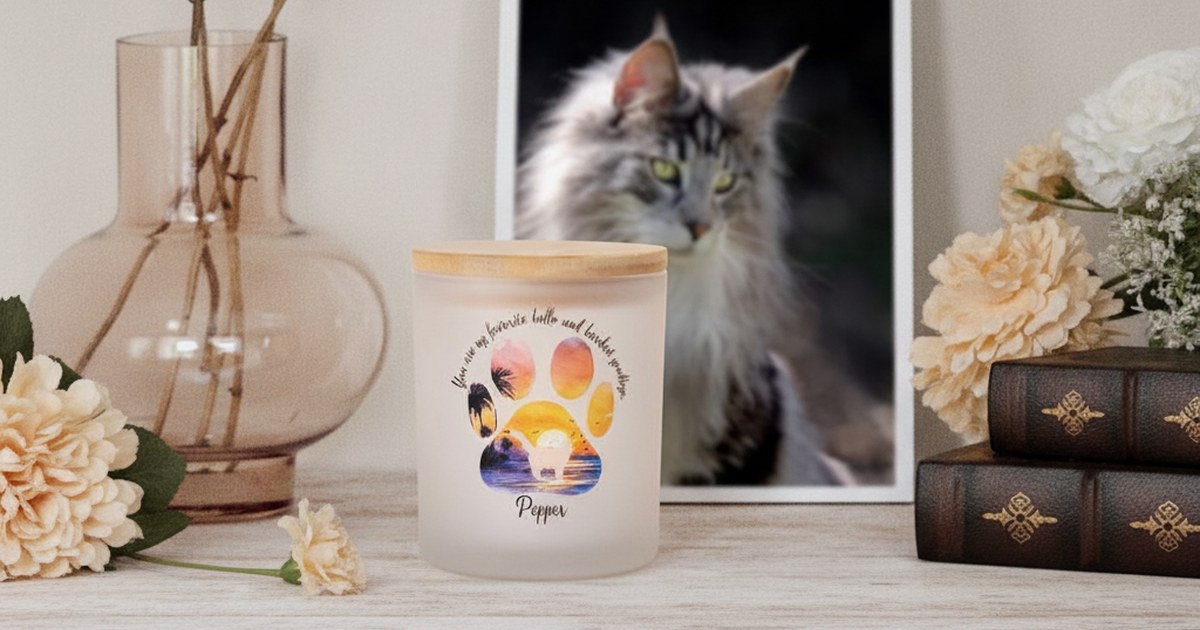 Bougie Commémorative Personnalisée pour Chat : Un Hommage Lumineux et Réconfortant