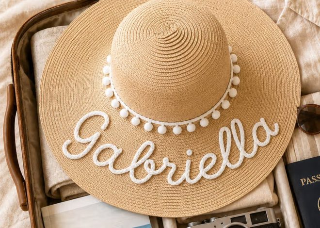 Chapeau de Soleil en Paille avec Perles et Prénom : L’Accessoire Chic de l’Été