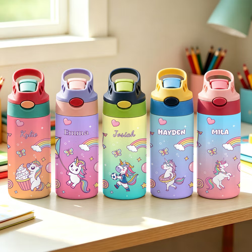 Gourde Isotherme Licorne Personnalisée : Le Cadeau Magique pour Enfants